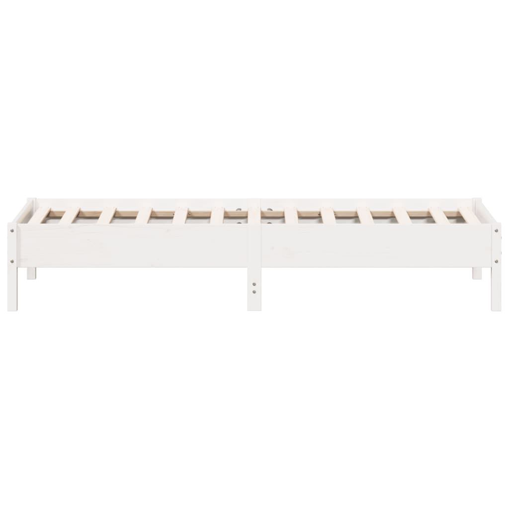 Cama sem colchão 90x200 cm madeira de pinho maciça branco