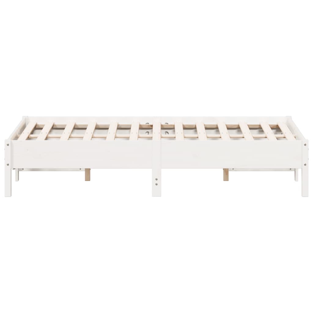 Cama sem colchão 120x190 cm madeira de pinho maciça branco