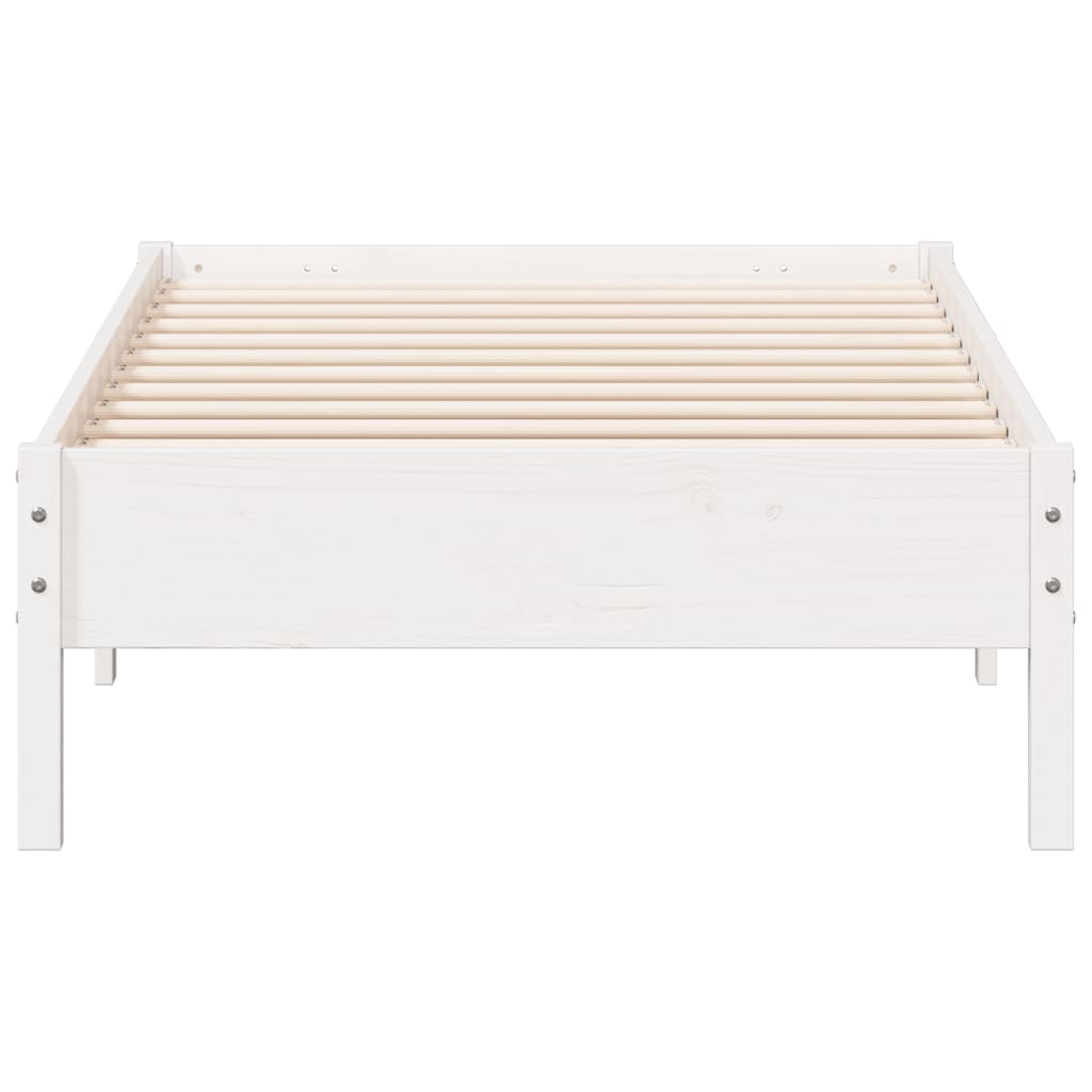 Cama sem colchão 90x190 cm madeira de pinho maciça branco