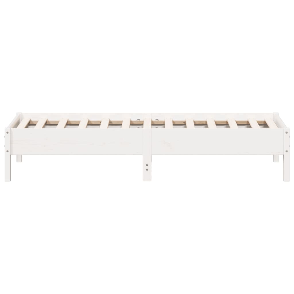 Cama sem colchão 90x190 cm madeira de pinho maciça branco