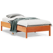 Cama sem colchão 90x190 cm madeira de pinho maciça castanho-mel