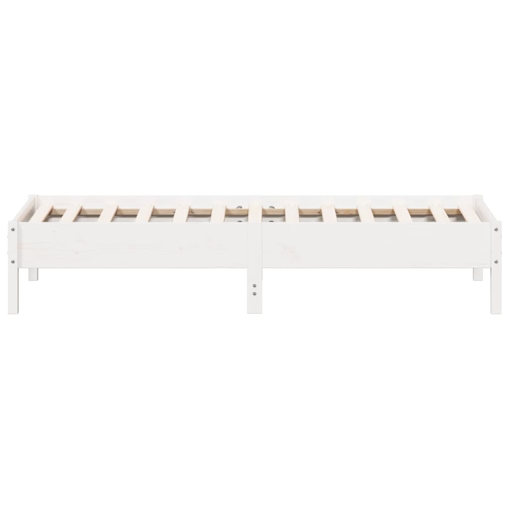 Cama sem colchão 75x190 cm madeira de pinho maciça branco