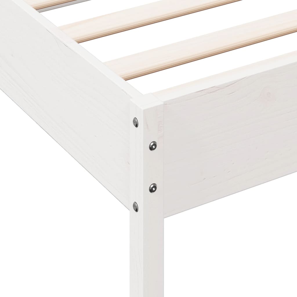 Cama sem colchão 75x190 cm madeira de pinho maciça branco