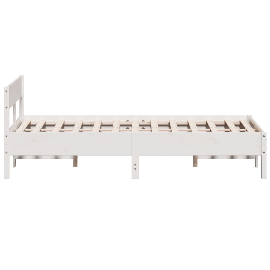 Cama sem colchão 135x190 cm madeira de pinho maciça branco