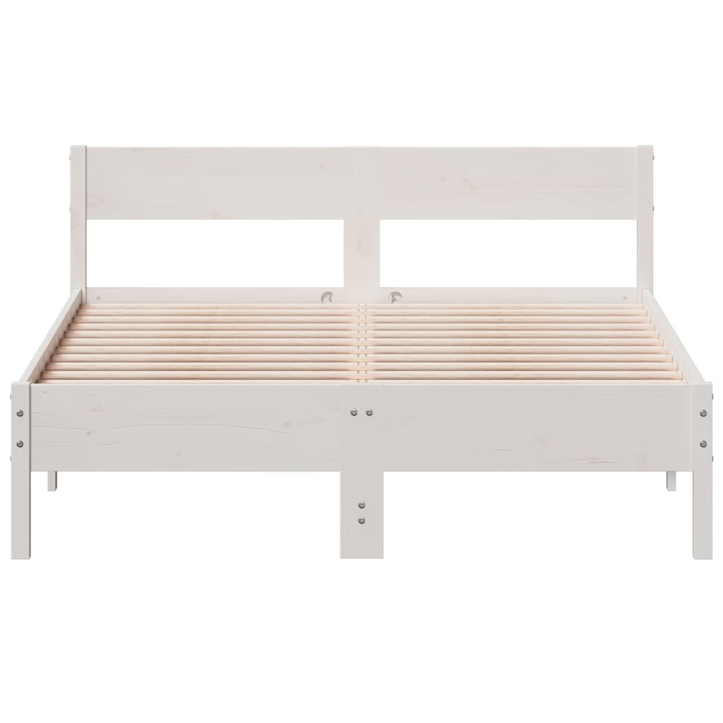 Cama sem colchão 120x190 cm madeira de pinho maciça branco