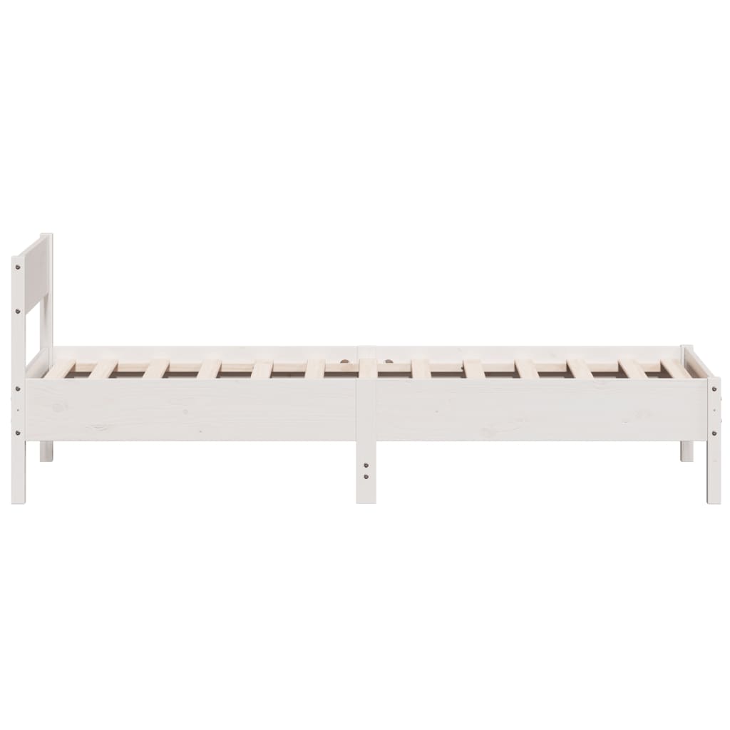 Cama sem colchão 90x190 cm madeira de pinho maciça branco