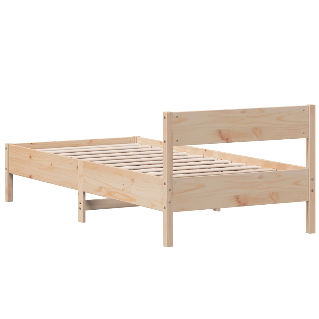 Cama sem colchão 75x190 cm madeira de pinho maciça