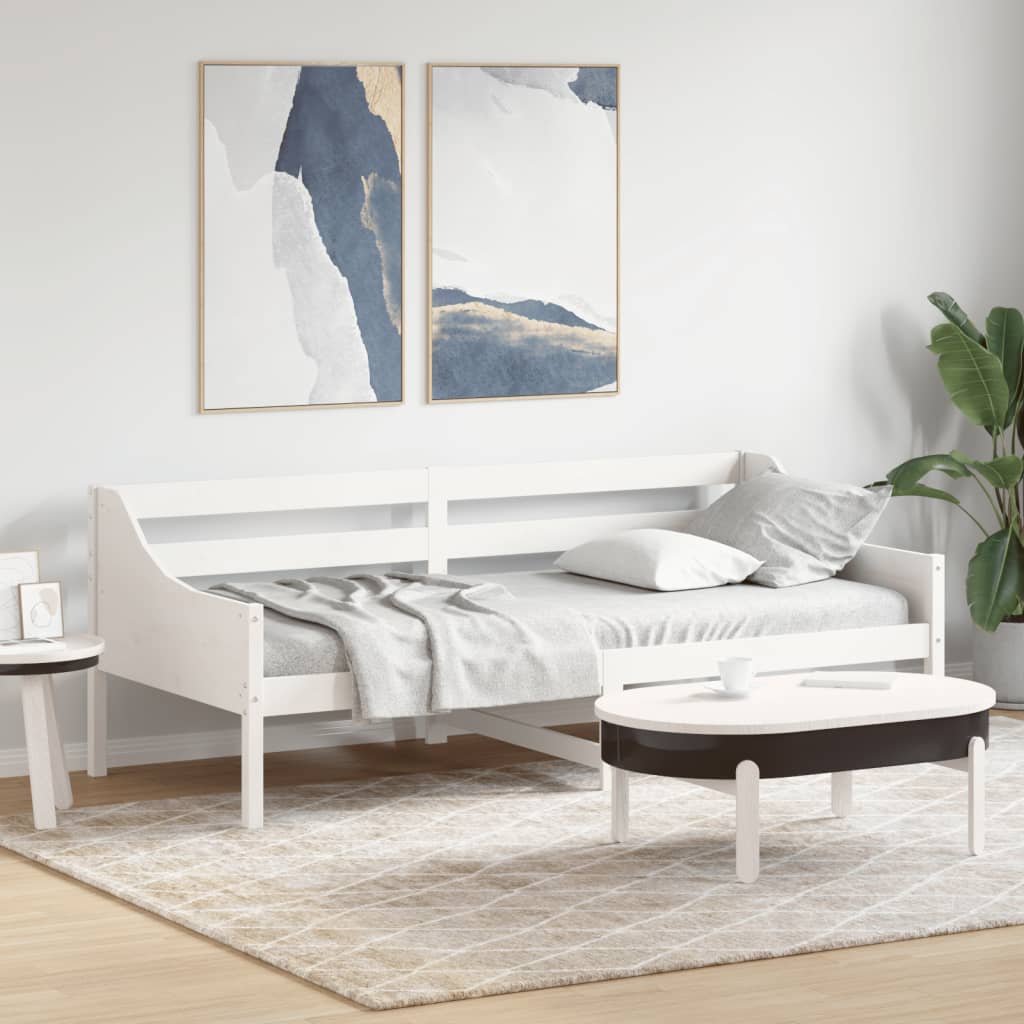 Sofá-cama sem colchão 80x200 cm madeira de pinho maciça branco