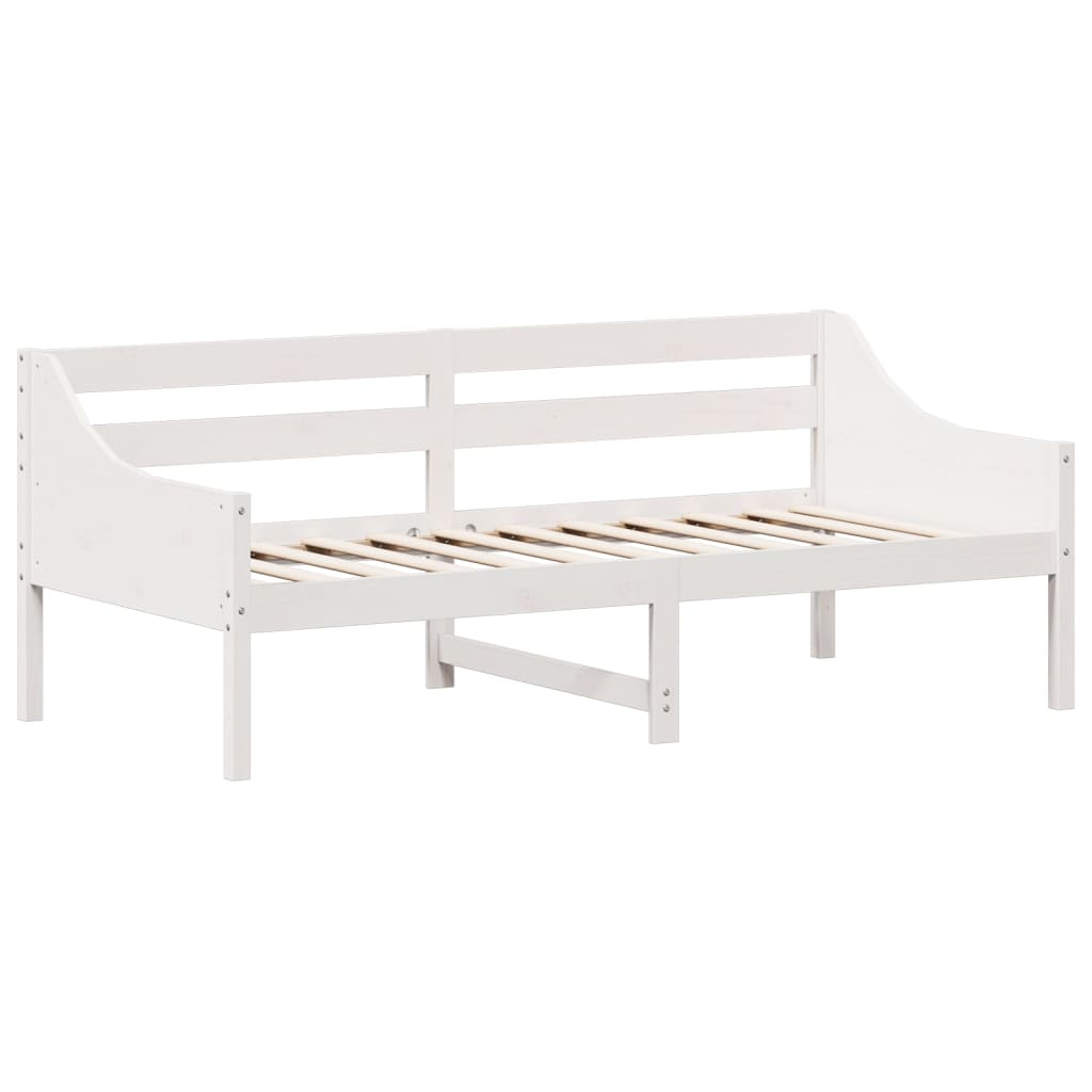 Sofá-cama sem colchão 90x190 cm madeira de pinho maciça branco