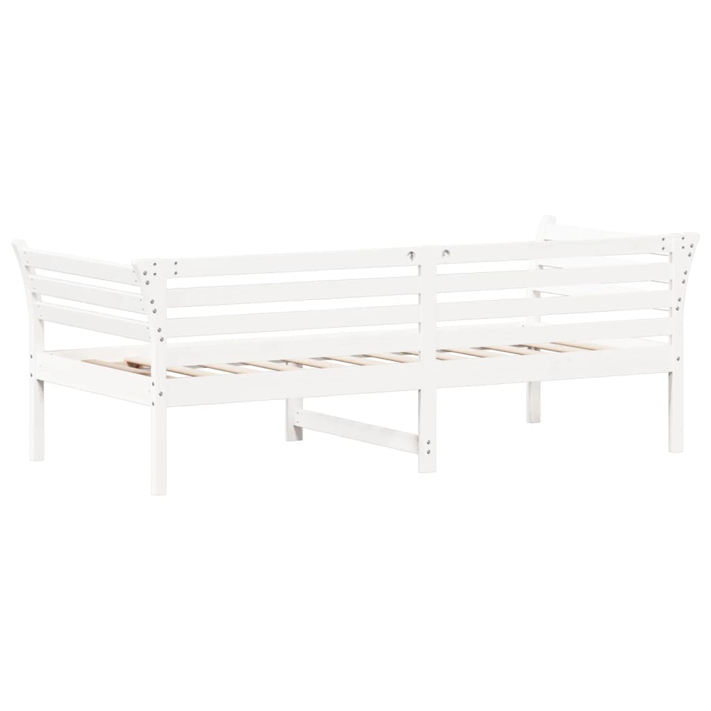 Sofá-cama sem colchão 90x200 cm madeira de pinho maciça branco