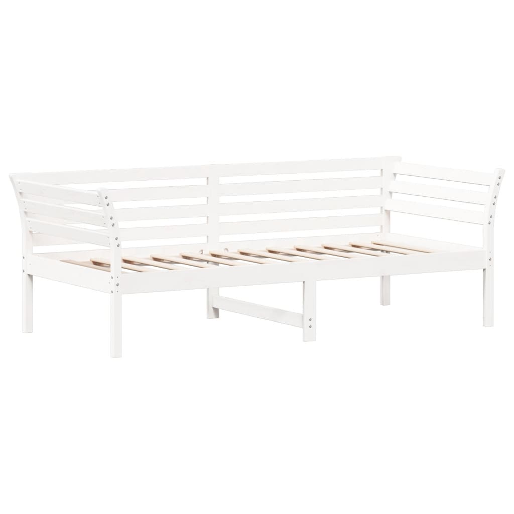 Cama dia sem colchão branco 100x200 cm pinho de madeira maciça