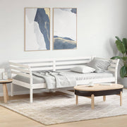 Cama dia sem colchão branco 100x200 cm pinho de madeira maciça