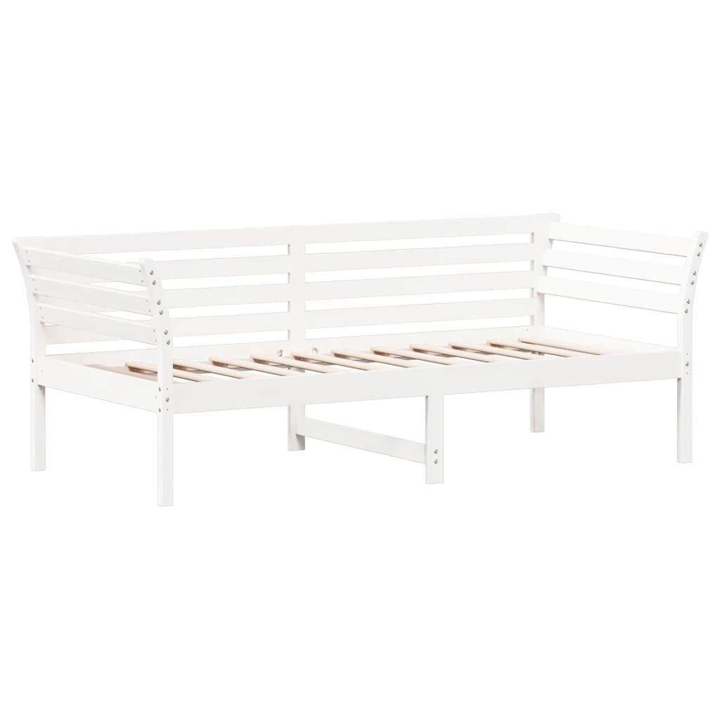 Sofá-cama sem colchão 90x190 cm madeira de pinho maciça branco