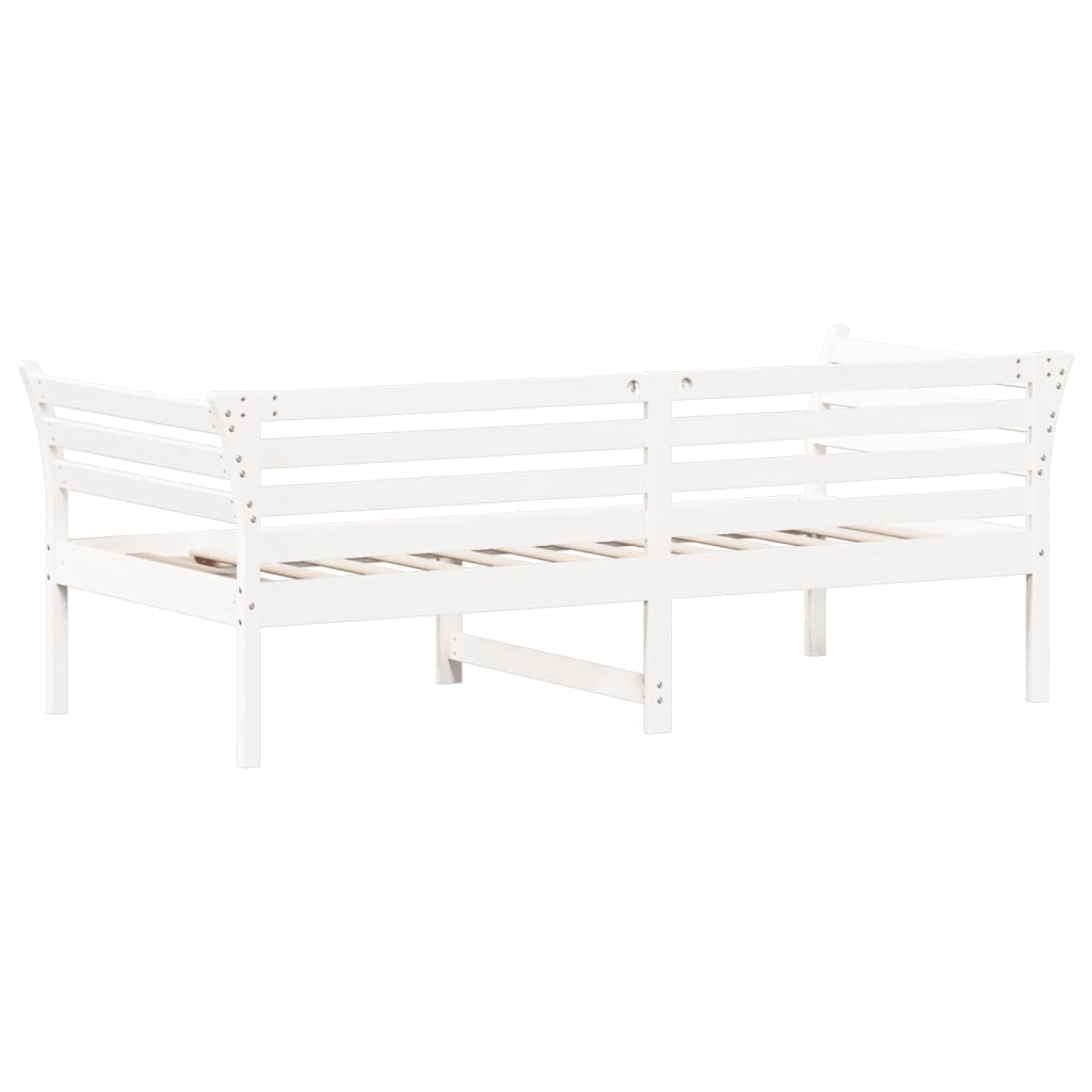 Sofá-cama sem colchão 90x190 cm madeira de pinho maciça branco