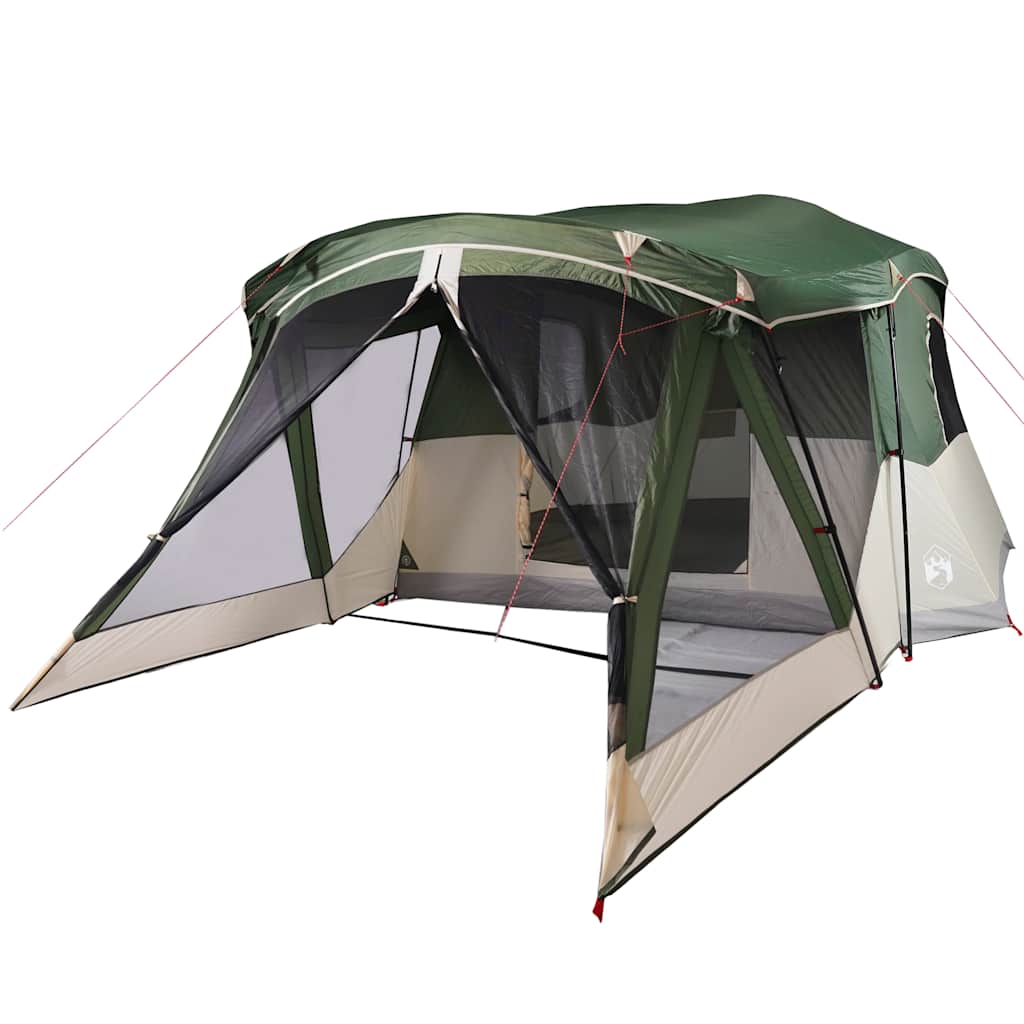 Tenda de campismo c/ avançado para 4 pessoas impermeável verde