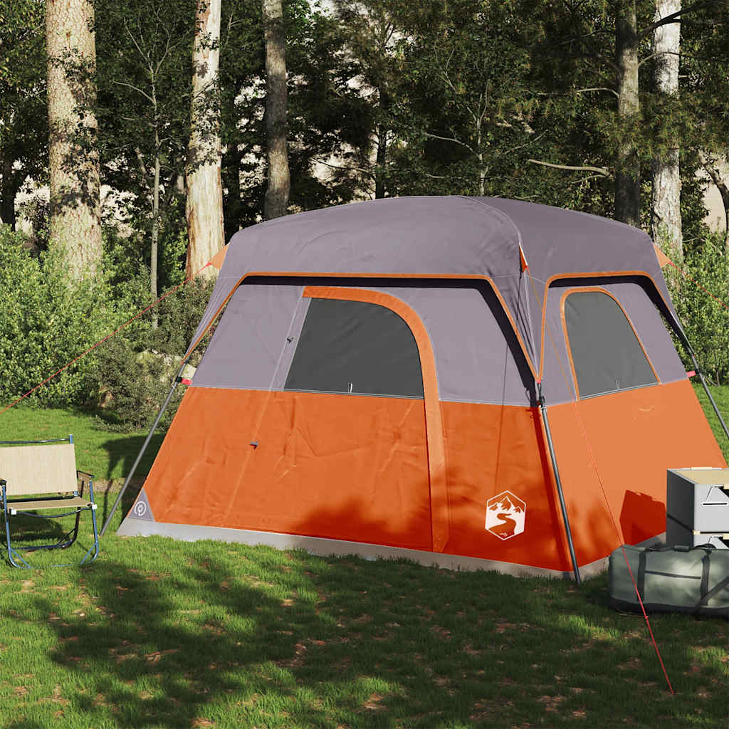Tenda de campismo cabana para 4 pessoas impermeável laranja
