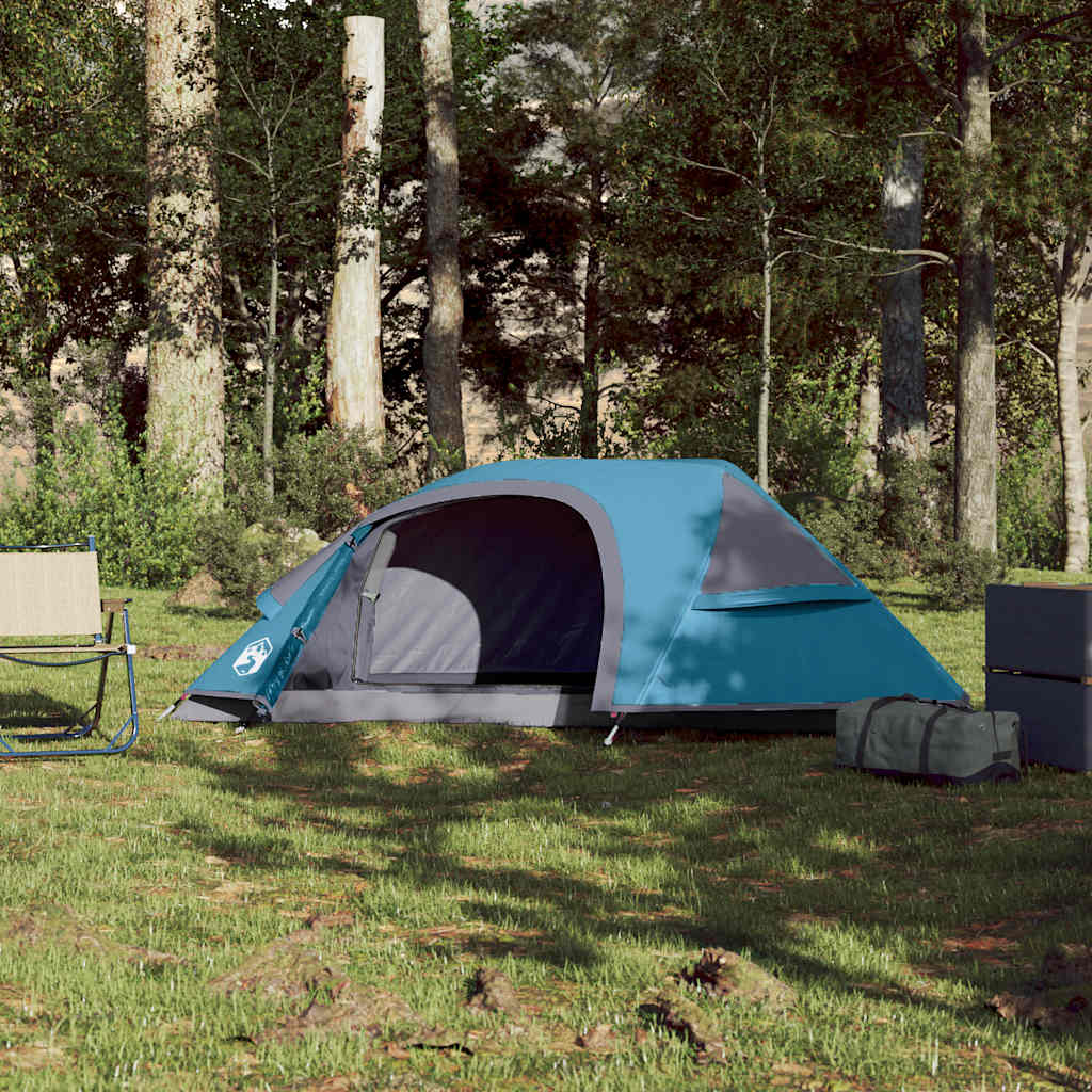 Tenda de campismo cúpula para 1 pessoa impermeável azul