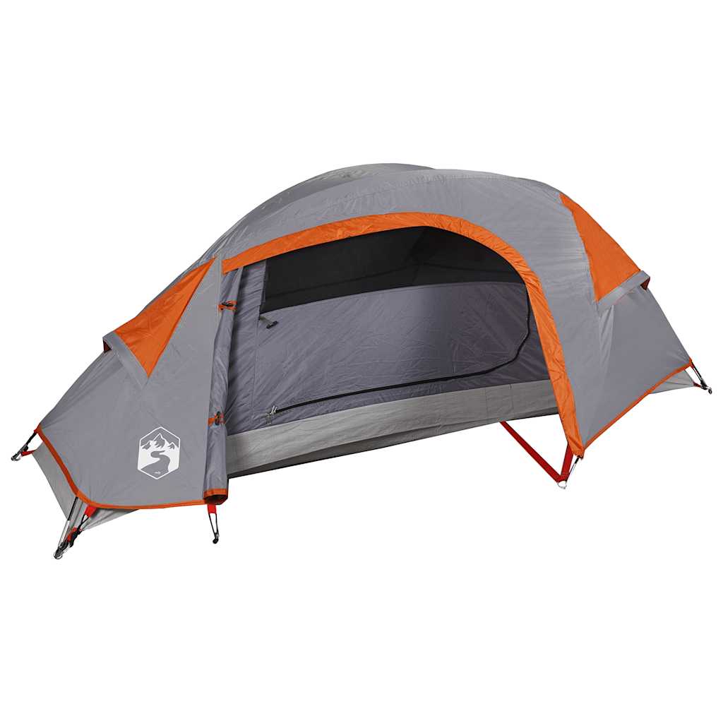 Tenda de campismo cúpula p/ 1 pessoa impermeável laranja