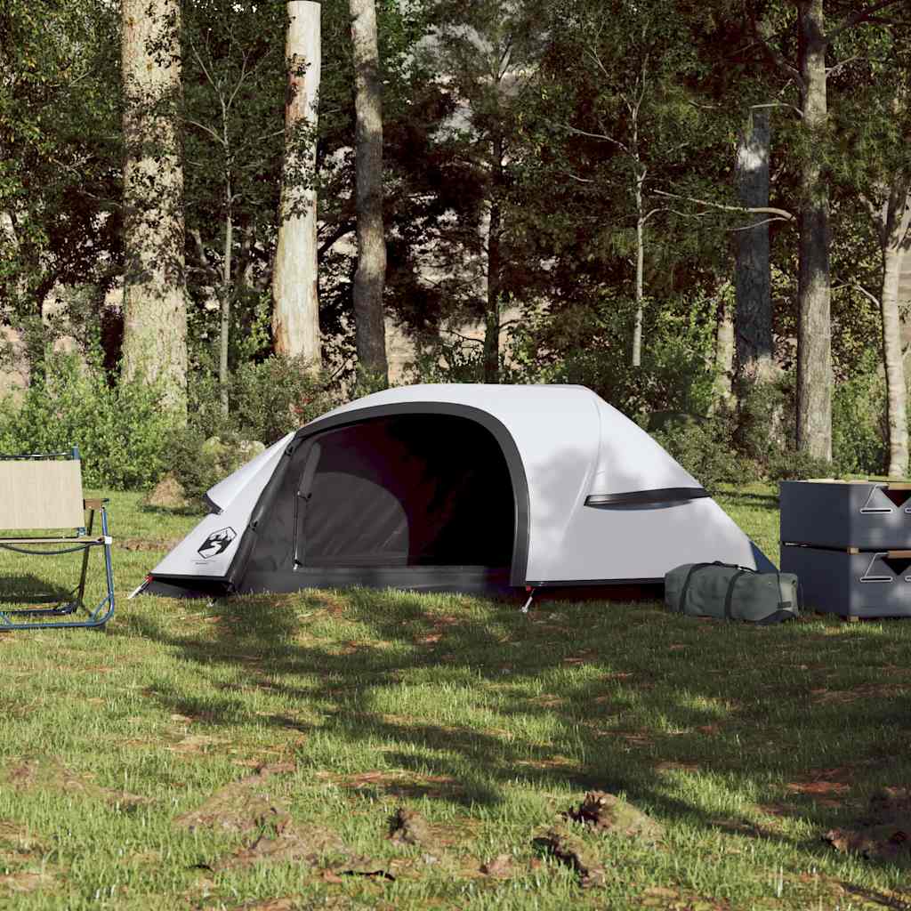 Tenda de campismo cúpula p/ 1 pessoa opaca impermeável branco