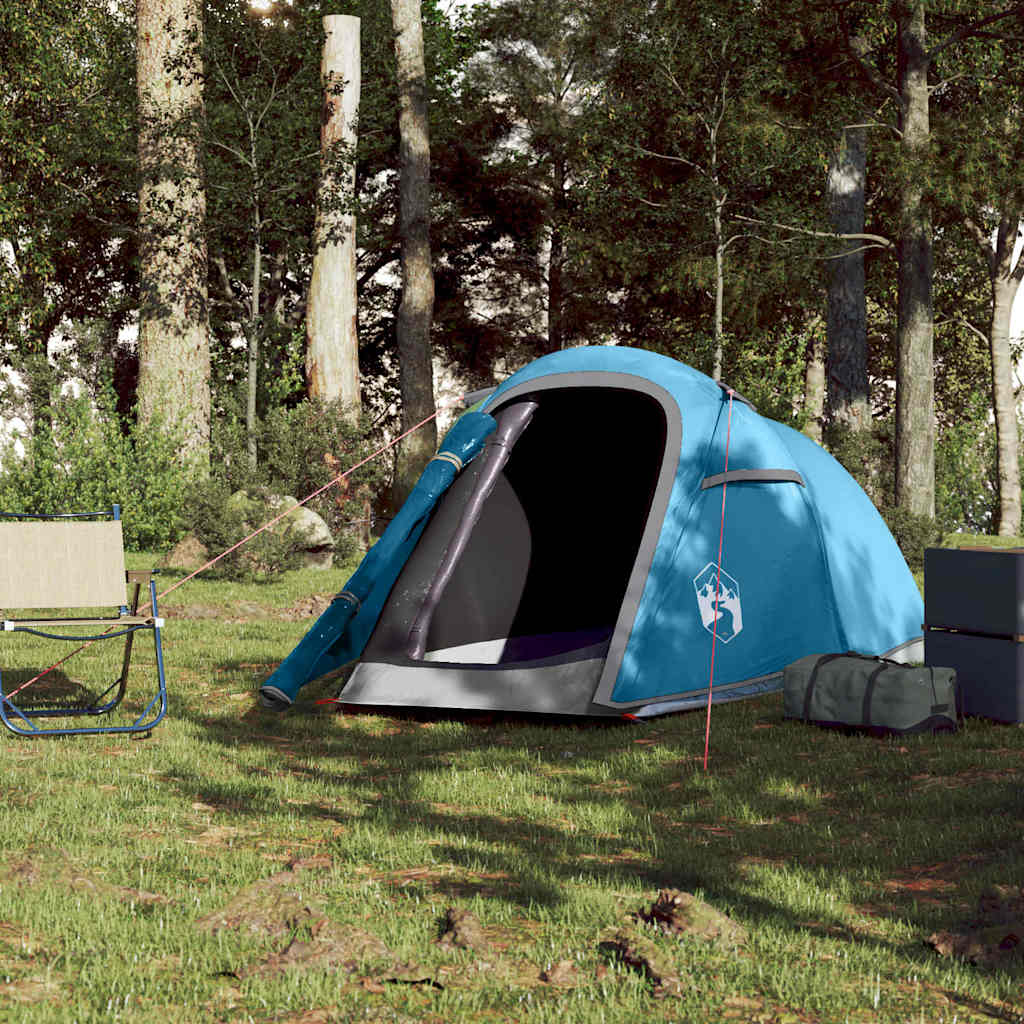 Tenda de campismo túnel para 2 pessoas impermeável azul