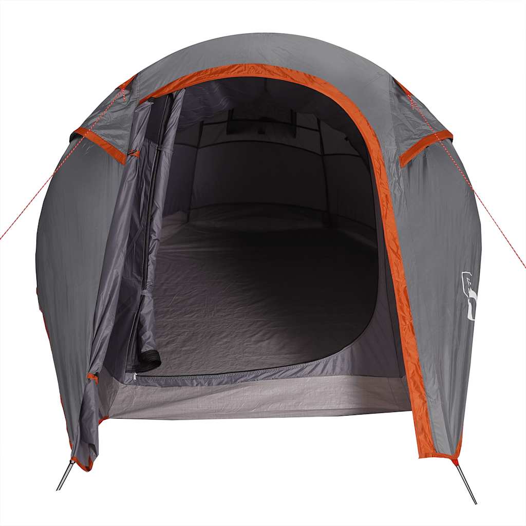 Tenda de campismo túnel p/ 2 pessoas impermeável cinza/laranja