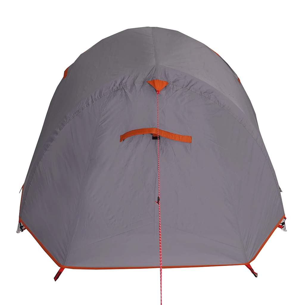 Tenda de campismo túnel p/ 2 pessoas impermeável cinza/laranja