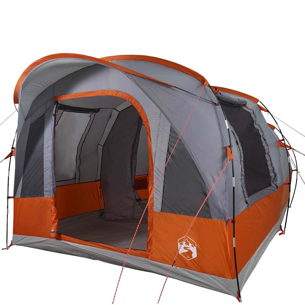 Tenda de campismo túnel p/ 3 pessoas impermeável cinza/laranja