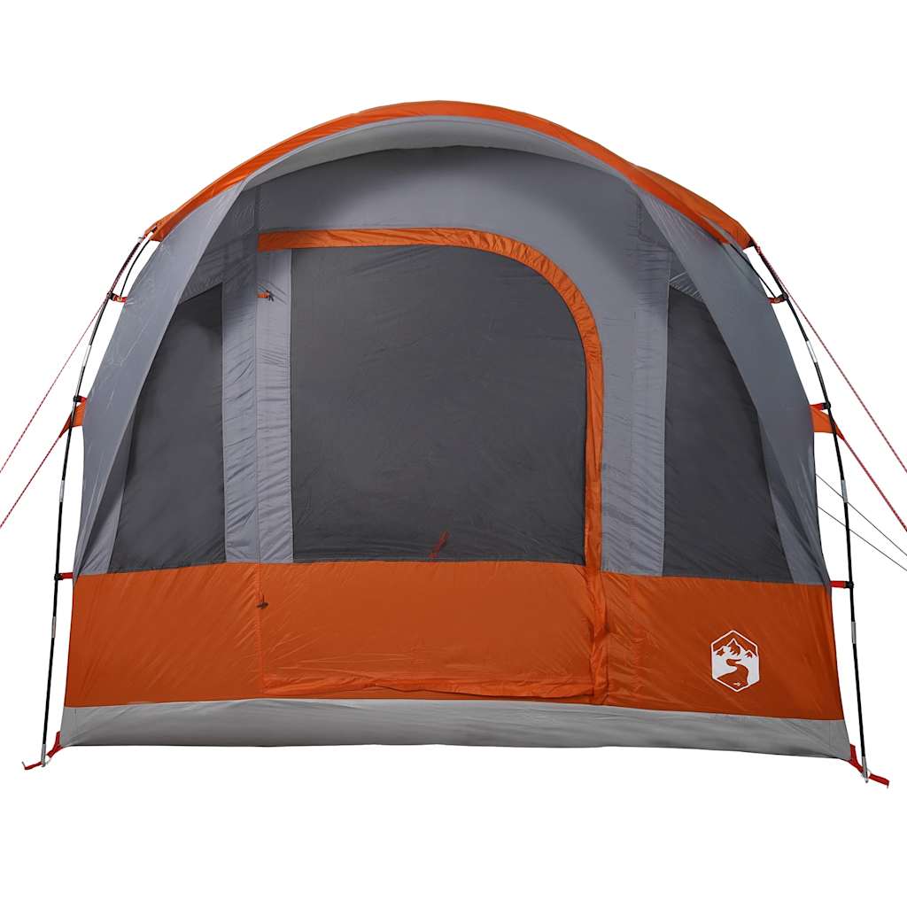 Tenda de campismo túnel p/ 3 pessoas impermeável cinza/laranja