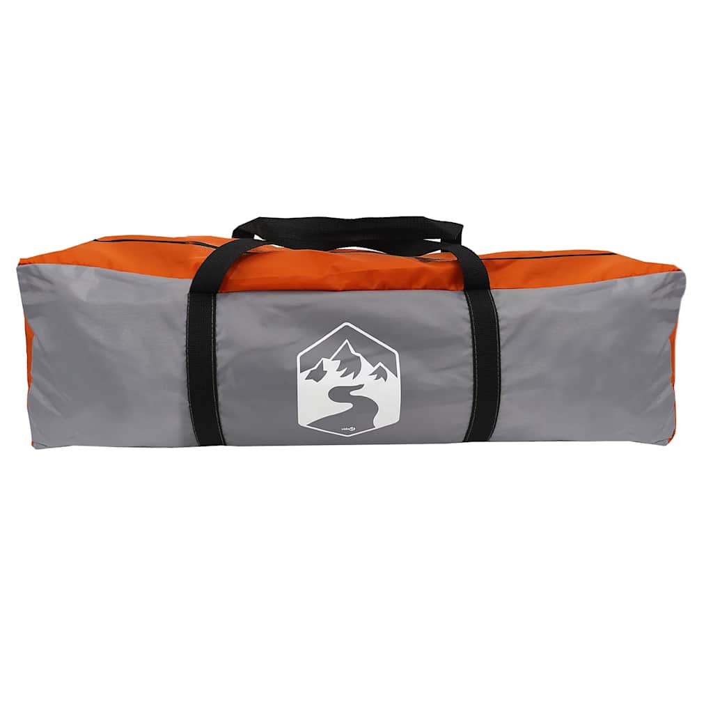 Tenda de campismo túnel p/ 3 pessoas impermeável cinza/laranja