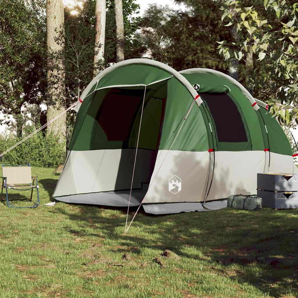 Tenda de campismo túnel para 4 pessoas impermeável verde