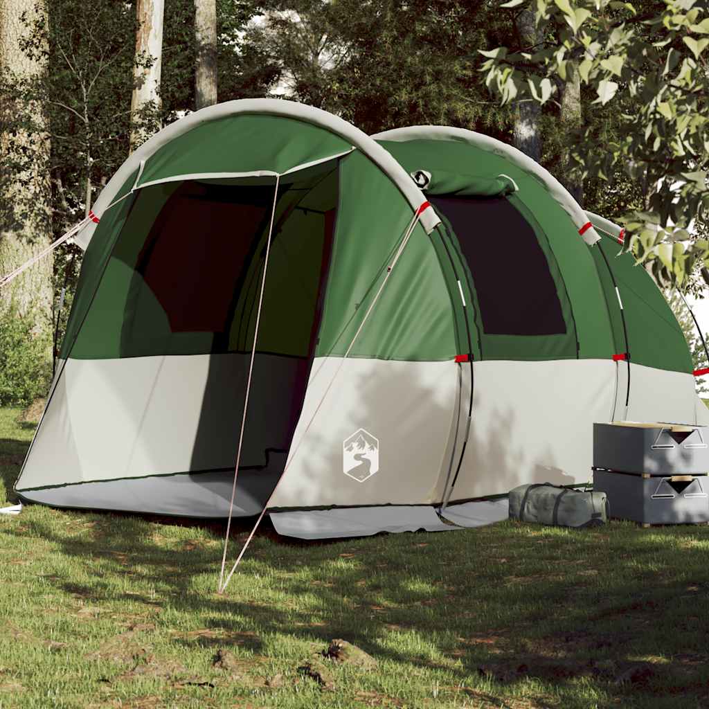 Tenda de campismo túnel para 4 pessoas impermeável verde