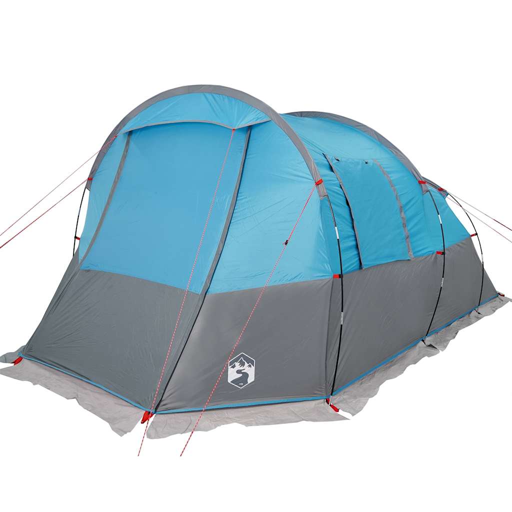 Tenda de campismo túnel para 4 pessoas impermeável azul
