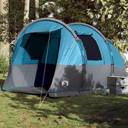Tenda de campismo túnel para 4 pessoas impermeável azul