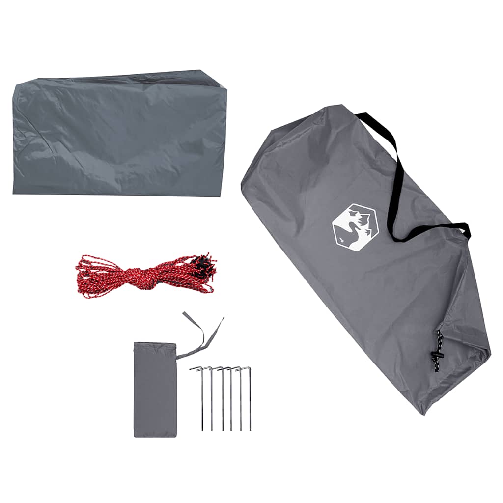 Lona de campismo 420x440 cm impermeável cinzento e laranja