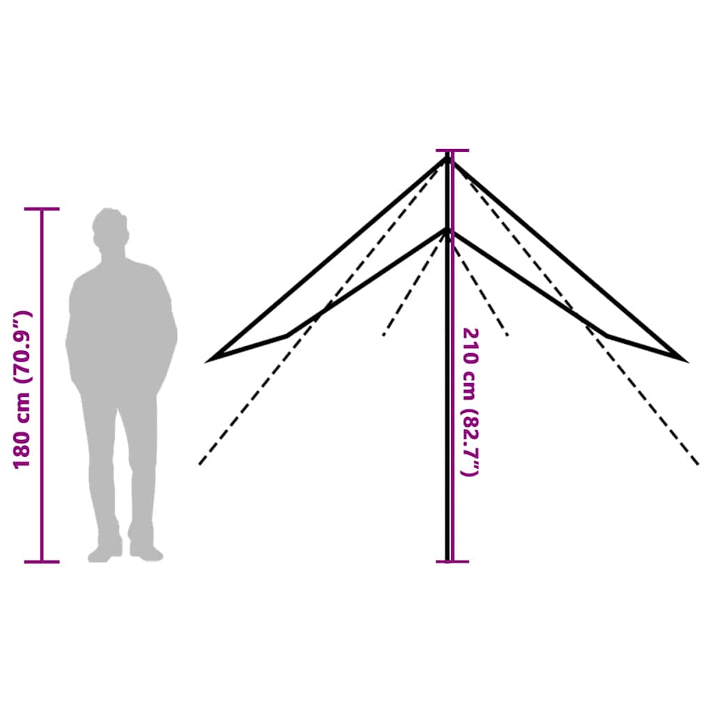 Lona de campismo 430x380x210 cm impermeável azul