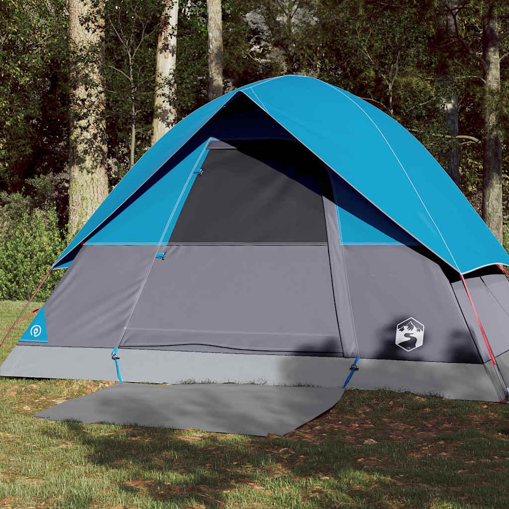 Tenda de campismo cúpula para 3 pessoas impermeável azul