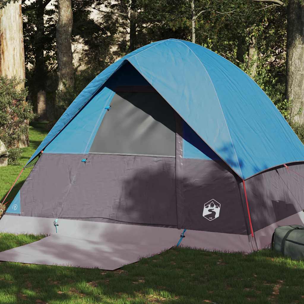 Tenda de campismo cúpula para 4 pessoas impermeável azul