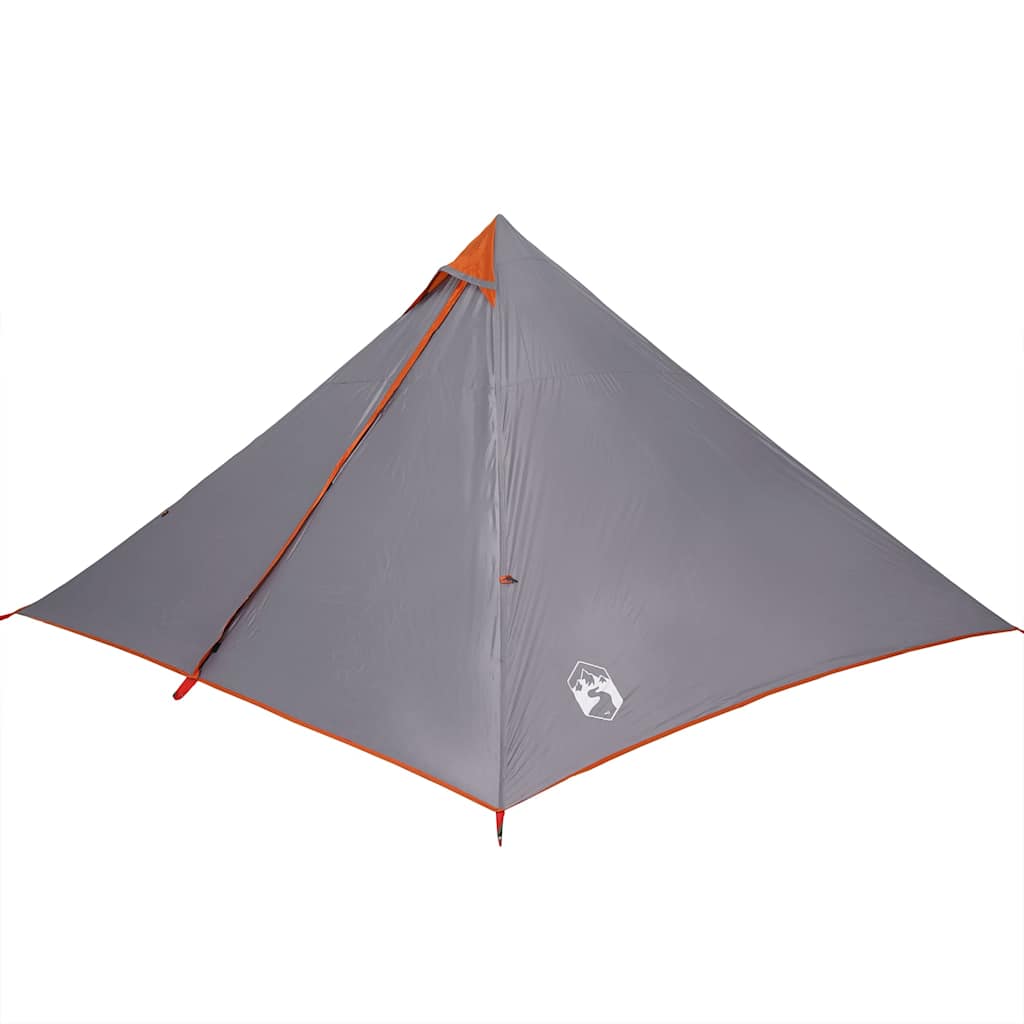 Tenda familiar tipi para 7 pessoas impermeável cinza/laranja