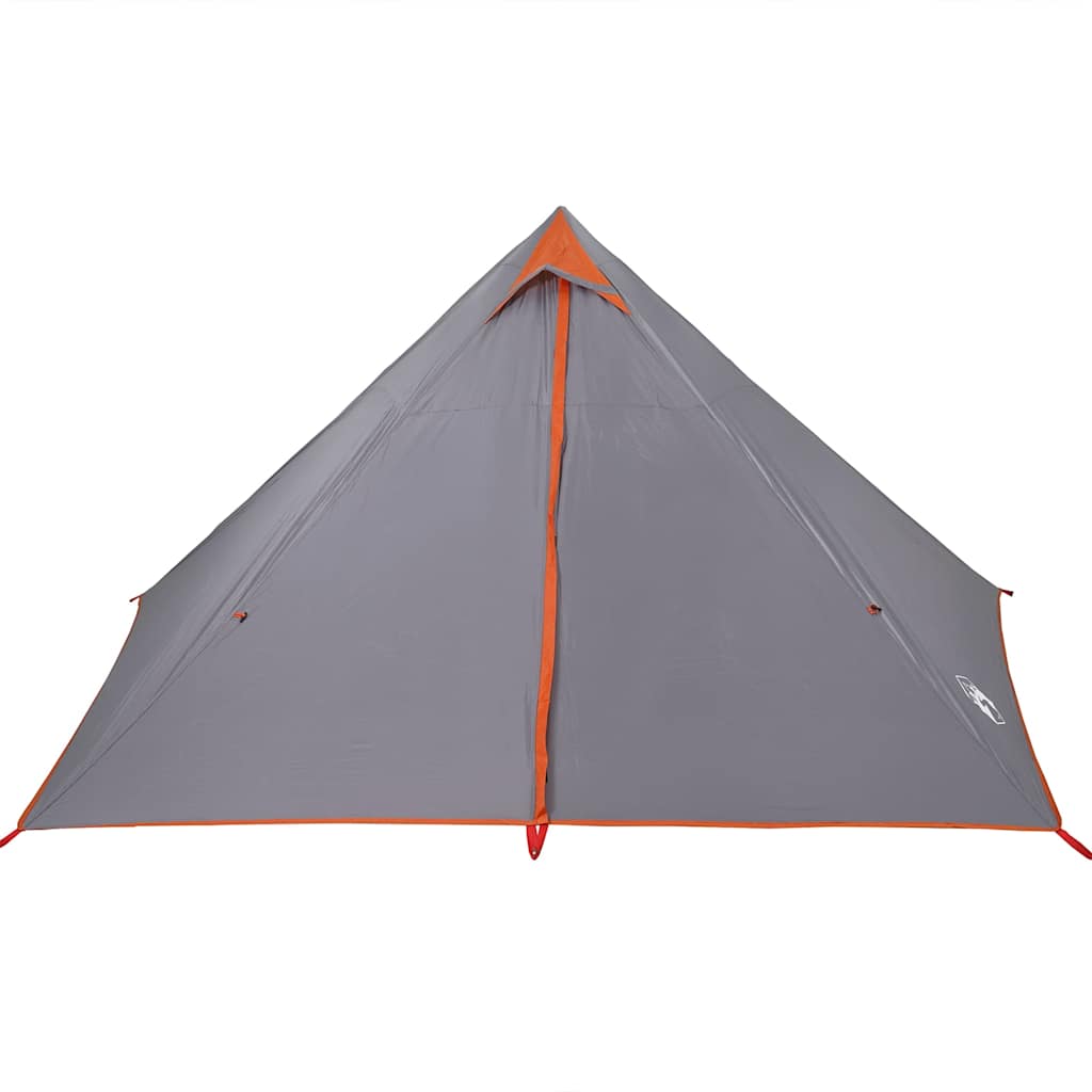 Tenda familiar tipi para 7 pessoas impermeável cinza/laranja