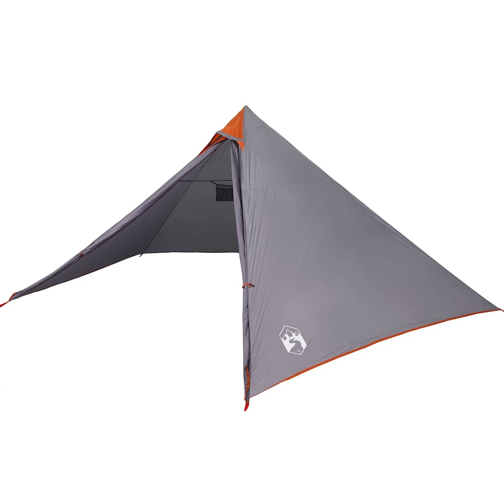 Tenda familiar tipi para 7 pessoas impermeável cinza/laranja