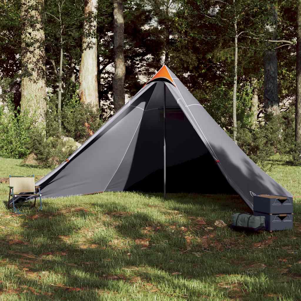 Tenda familiar tipi para 7 pessoas impermeável cinza/laranja