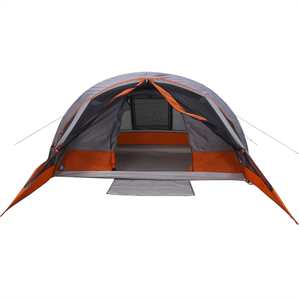 Tenda de campismo cabana p/ 4 pessoas impermeável cinza/laranja