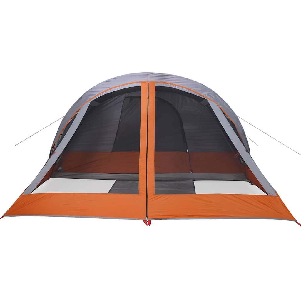 Tenda de campismo cabana p/ 4 pessoas impermeável cinza/laranja