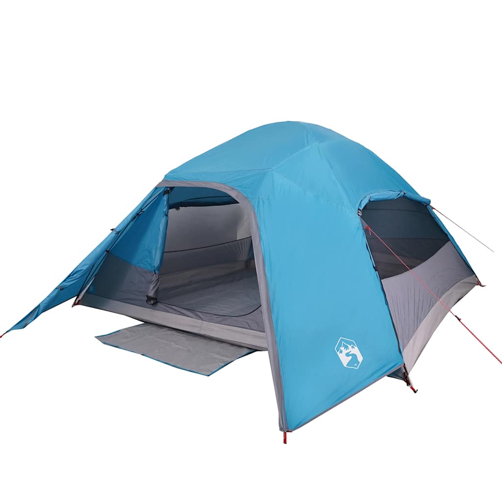 Tenda de campismo cúpula para 4 pessoas impermeável azul