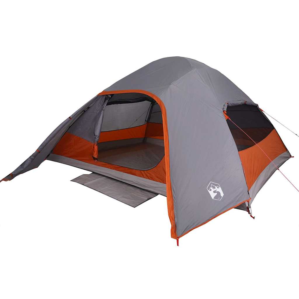 Tenda de campismo cúpula para 4 pessoas impermeável cinza