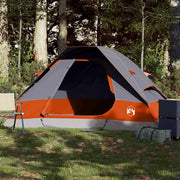 Tenda de campismo cúpula p/ 2 pessoas impermeável cinza/laranja