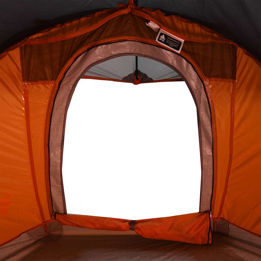 Tenda de campismo cúpula p/ 1 pessoa impermeável cinza/laranja