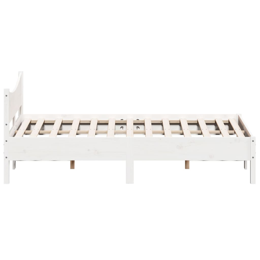 Cama sem colchão 135x190 cm madeira de pinho maciça branco