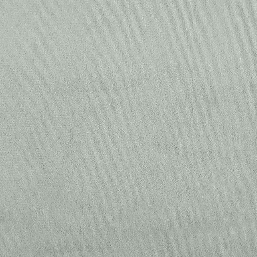 Sofá-cama 2 lugares c/ apoio de pés veludo cinza-claro