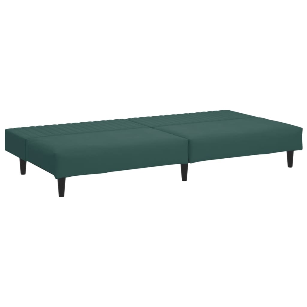 2 pcs conjunto de sofás veludo verde-escuro